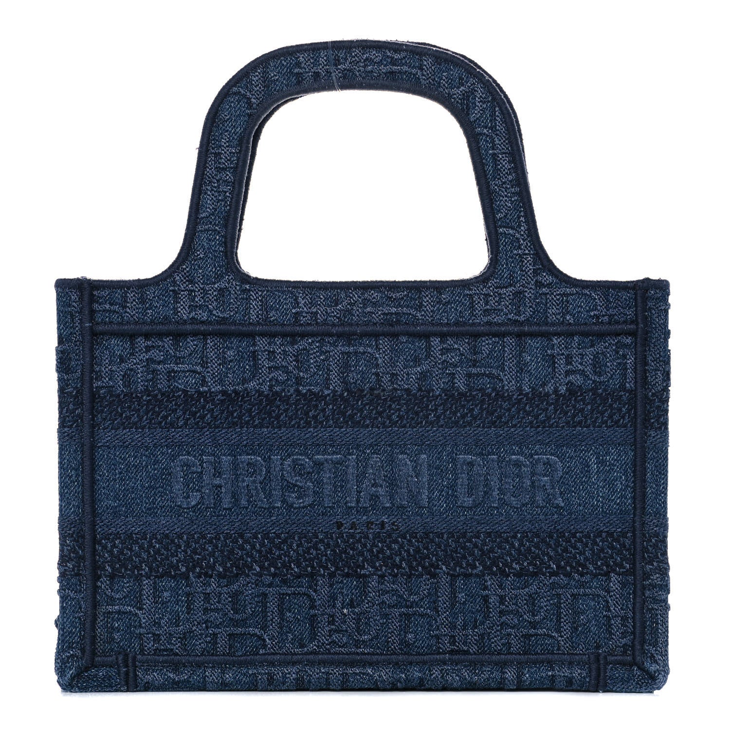 Christian Dior Oblique Denim Mini Book Tote Blue 1 of 10