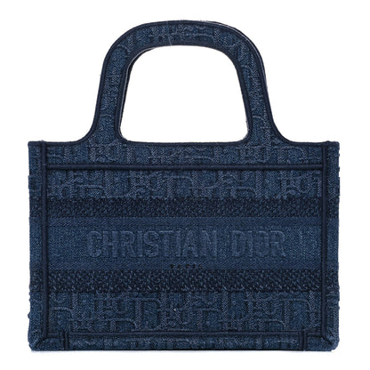 Christian Dior Oblique Denim Mini Book Tote Blue 1 of 10