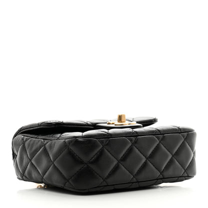 Chanel Lambskin Enamel Quilted Mini Coco Hearts Square Flap Black 4 of 10