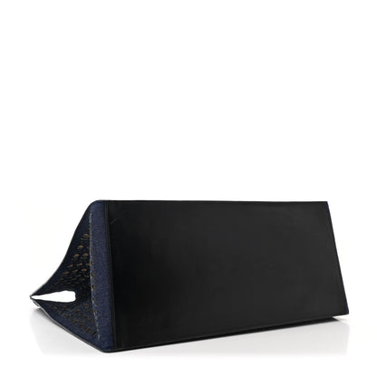 Alaia Denim Laser Cut Garance Tote Blue 5 of 14