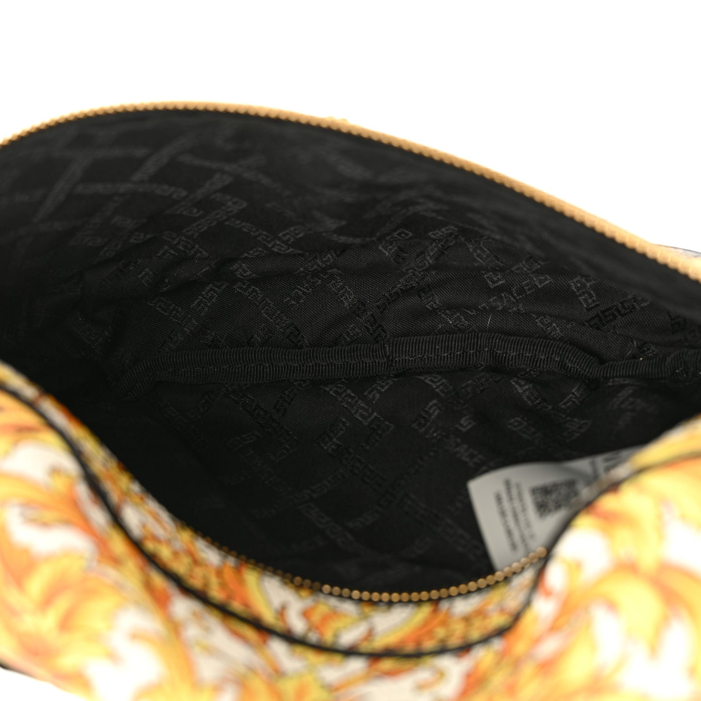 Grained Calfskin Heritage Barocco Print Belt Bag Black