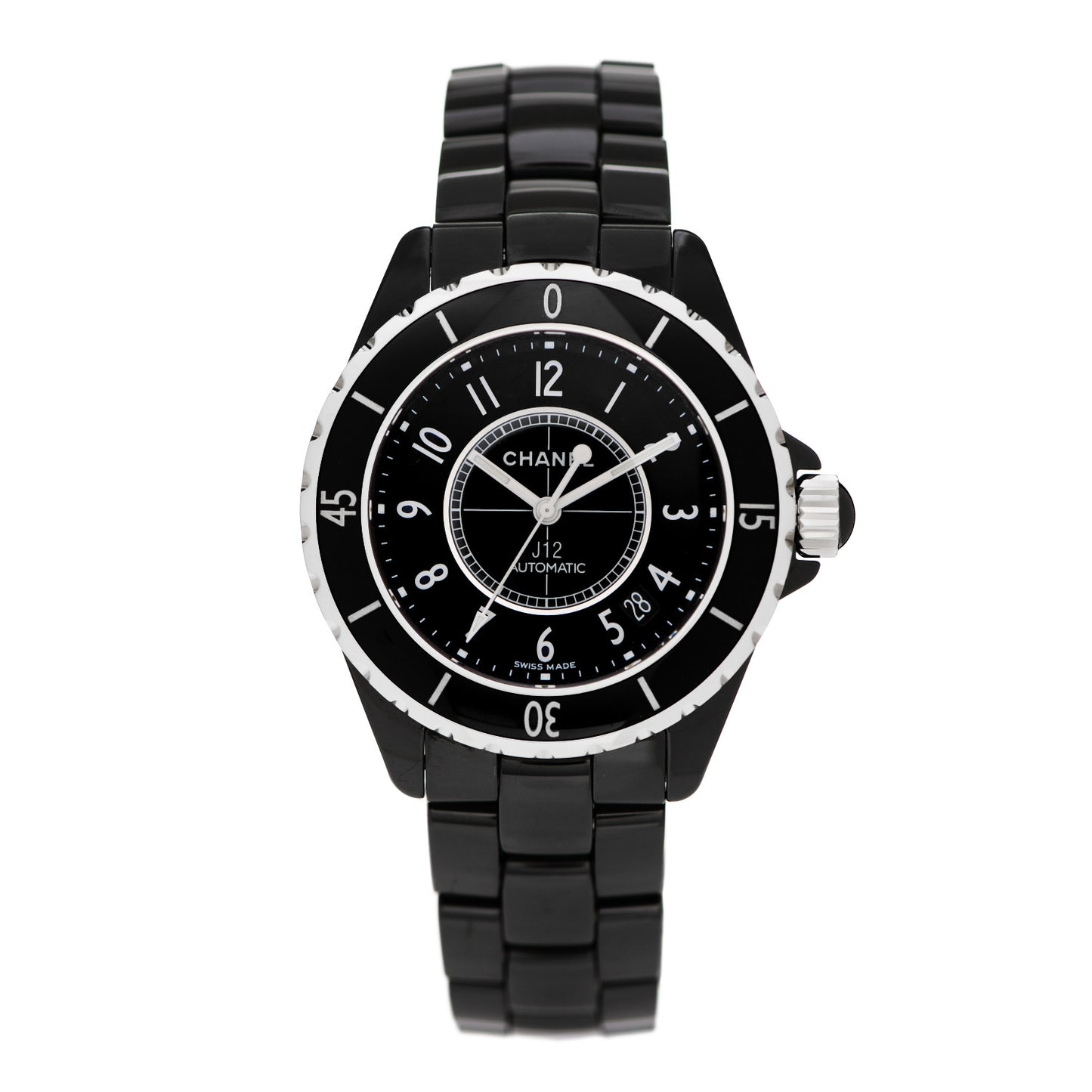 Stainless Steel Ceramic 38mm J12 Automatic Watch Black