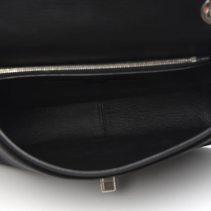 Balenciaga Nylon Jacquard Diagonal Logo Medium Scarf Lock Chain Shoulder Bag Black Red 5 of 9
