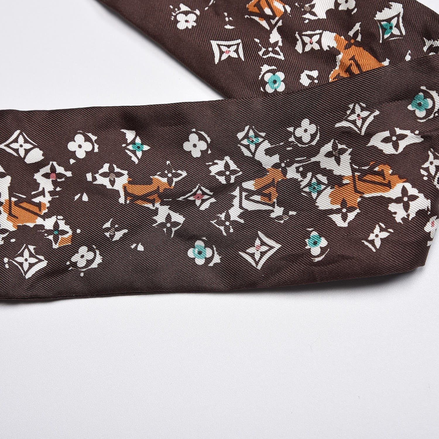 Louis Vuitton Silk Monogram Splash Bandeau Marron 4 of 6