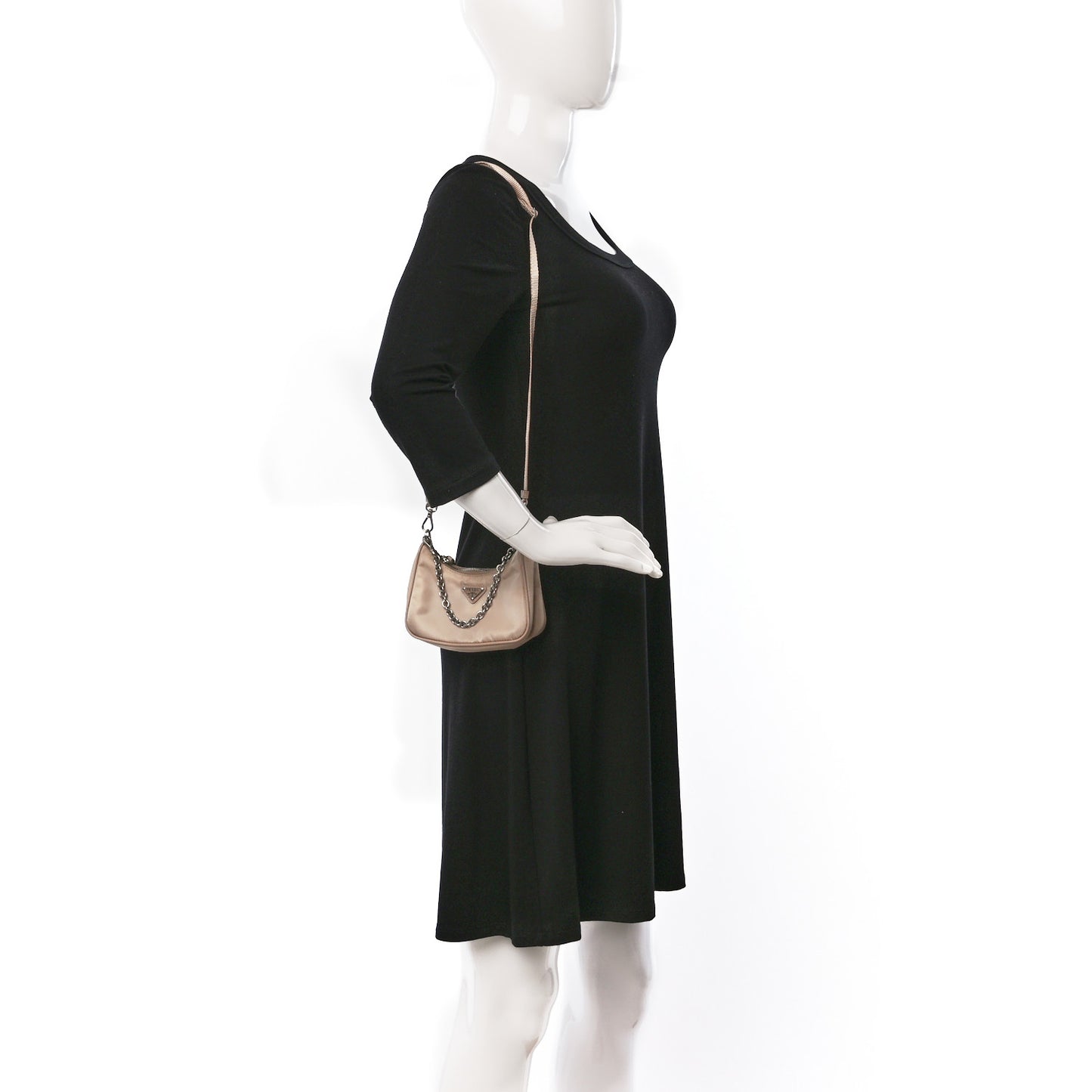 Tessuto Nylon Saffiano Mini Re-Edition 2000 Shoulder Bag Cammeo
