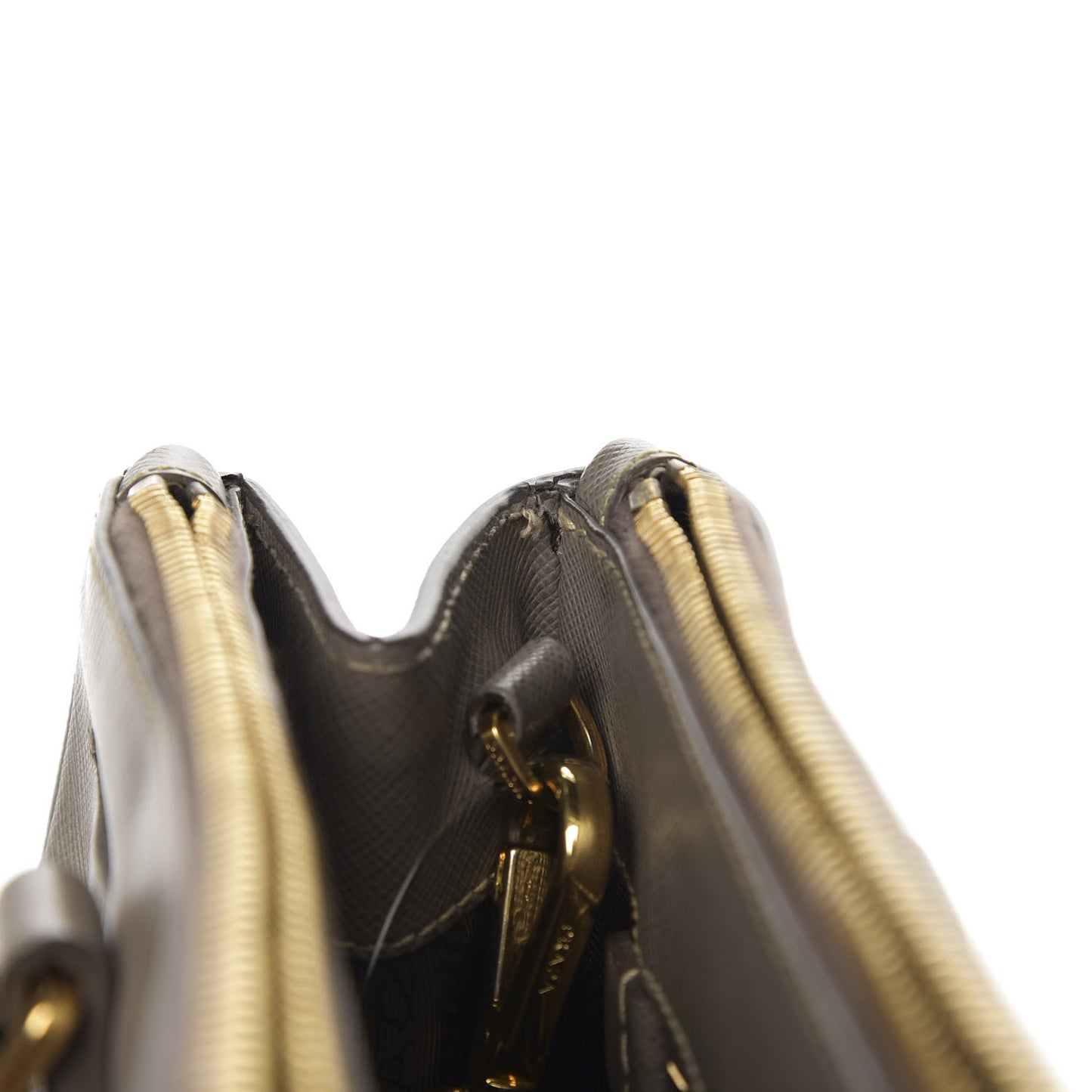 Saffiano Small Galleria Double Zip Tote Argilla