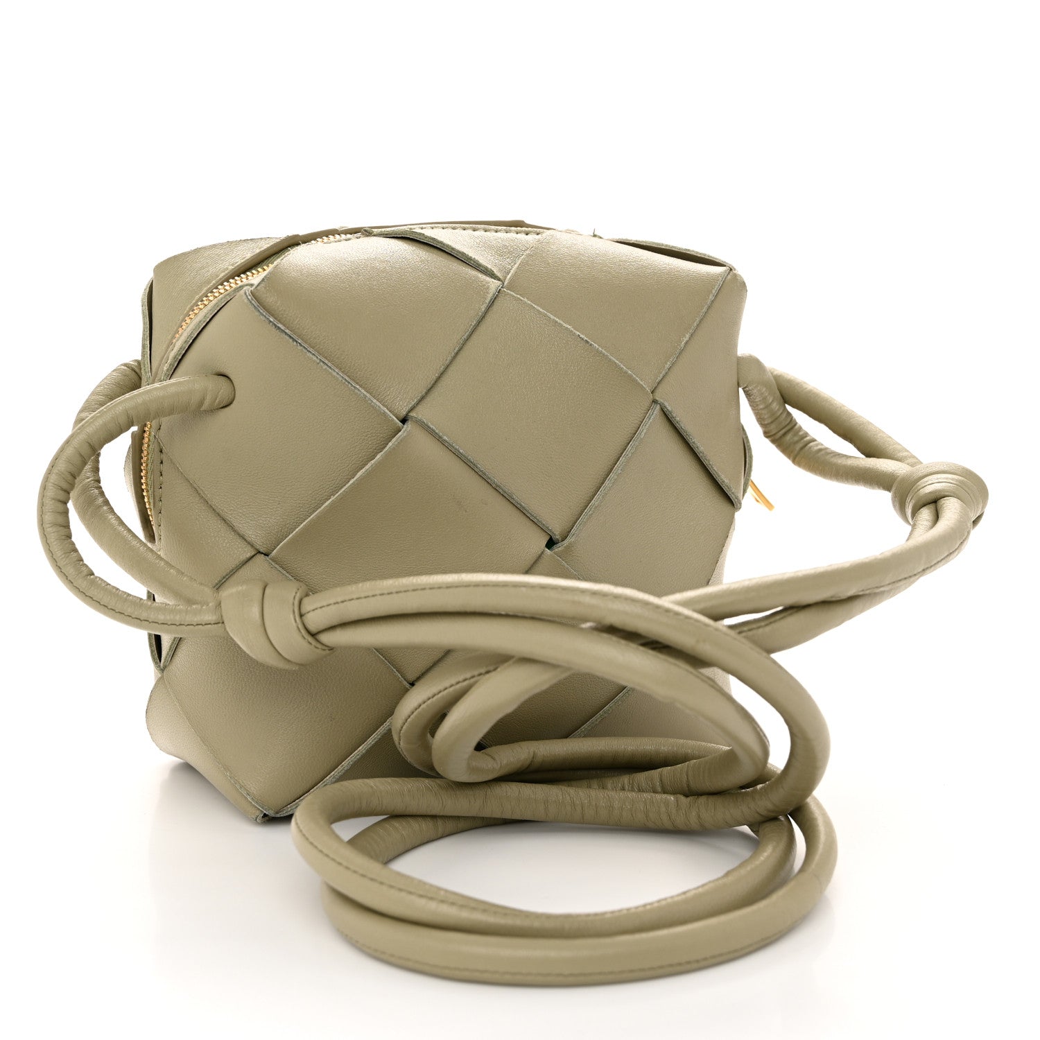 Bottega Veneta Lambskin Maxi Intrecciato Mini Cassette Camera Bag Travertine 3 of 9