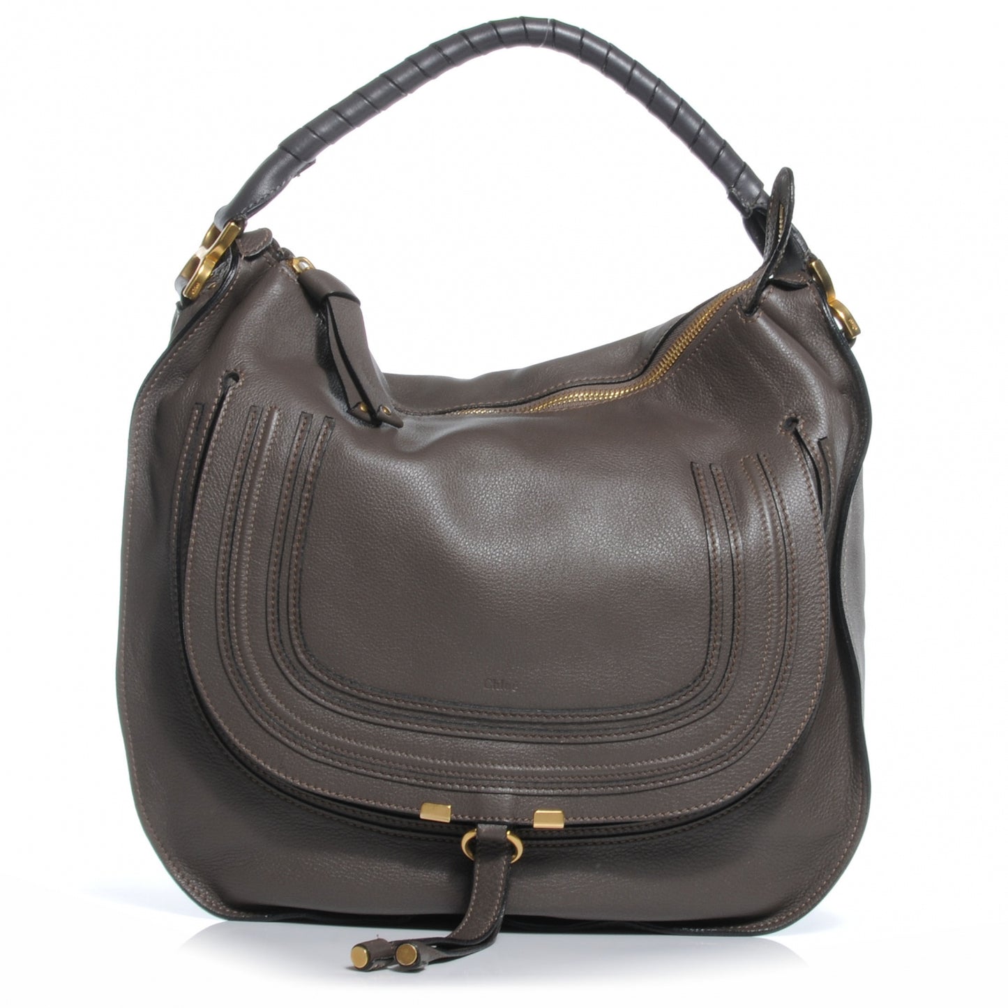 Calfskin Large Marcie Hobo Ash