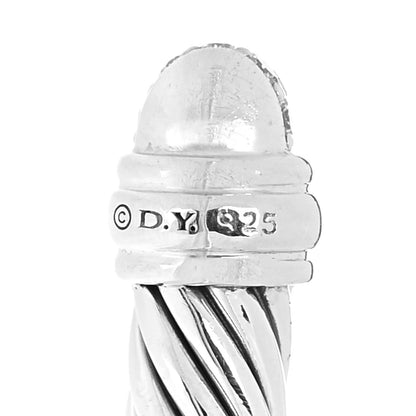 David Yurman Sterling Silver Pave Diamond 5mm Cable Classics Bracelet 4 of 4