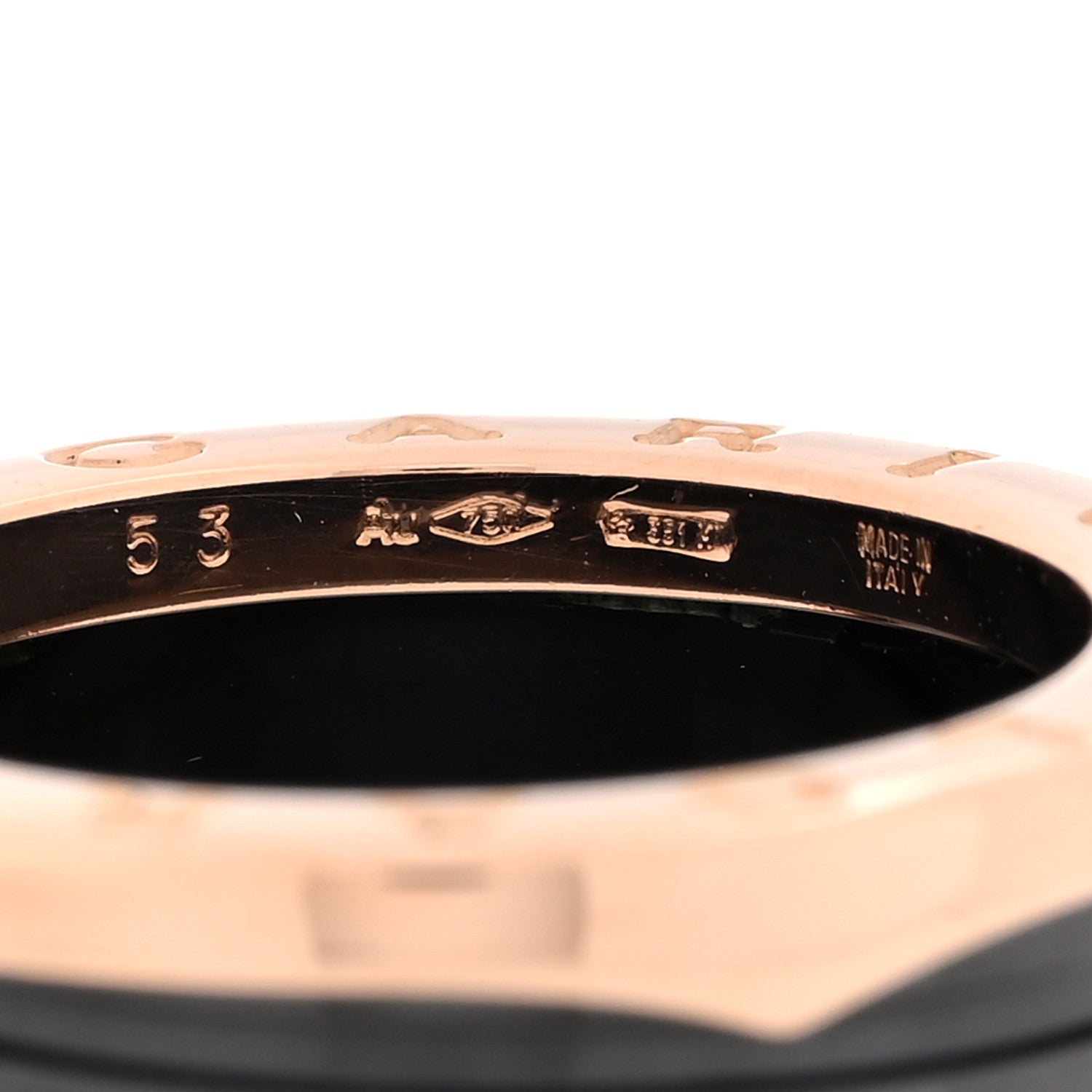 Bulgari 18K Rose Gold Black Ceramic B.Zero1 Four-Band Ring 53 6.25 4 of 4
