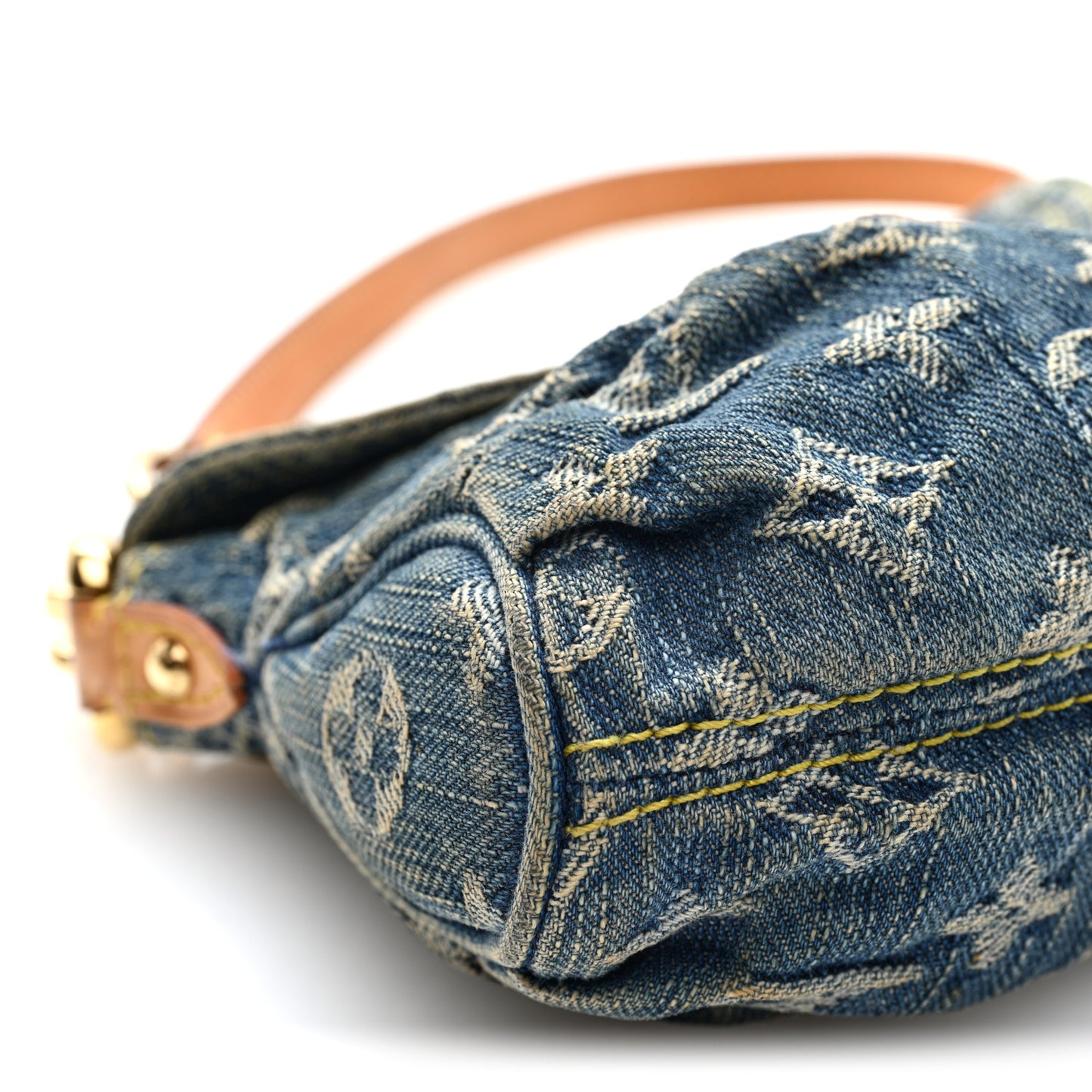 Monogram Denim Mini Pleaty Blue