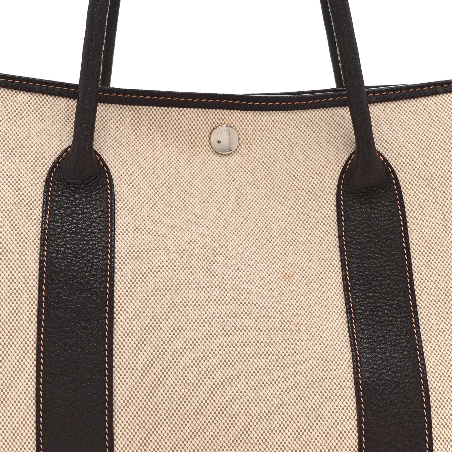 Hermes Buffle Skipper Toile Garden Party 36 MM Tote Marron Fonce 11 of 15