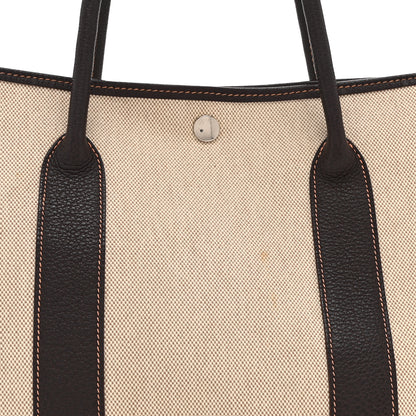 Hermes Buffle Skipper Toile Garden Party 36 MM Tote Marron Fonce 11 of 15