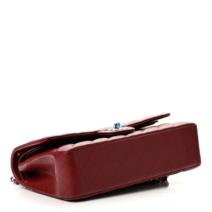 Chanel Caviar Quilted Medium Double Flap Dark Red 4 of 10