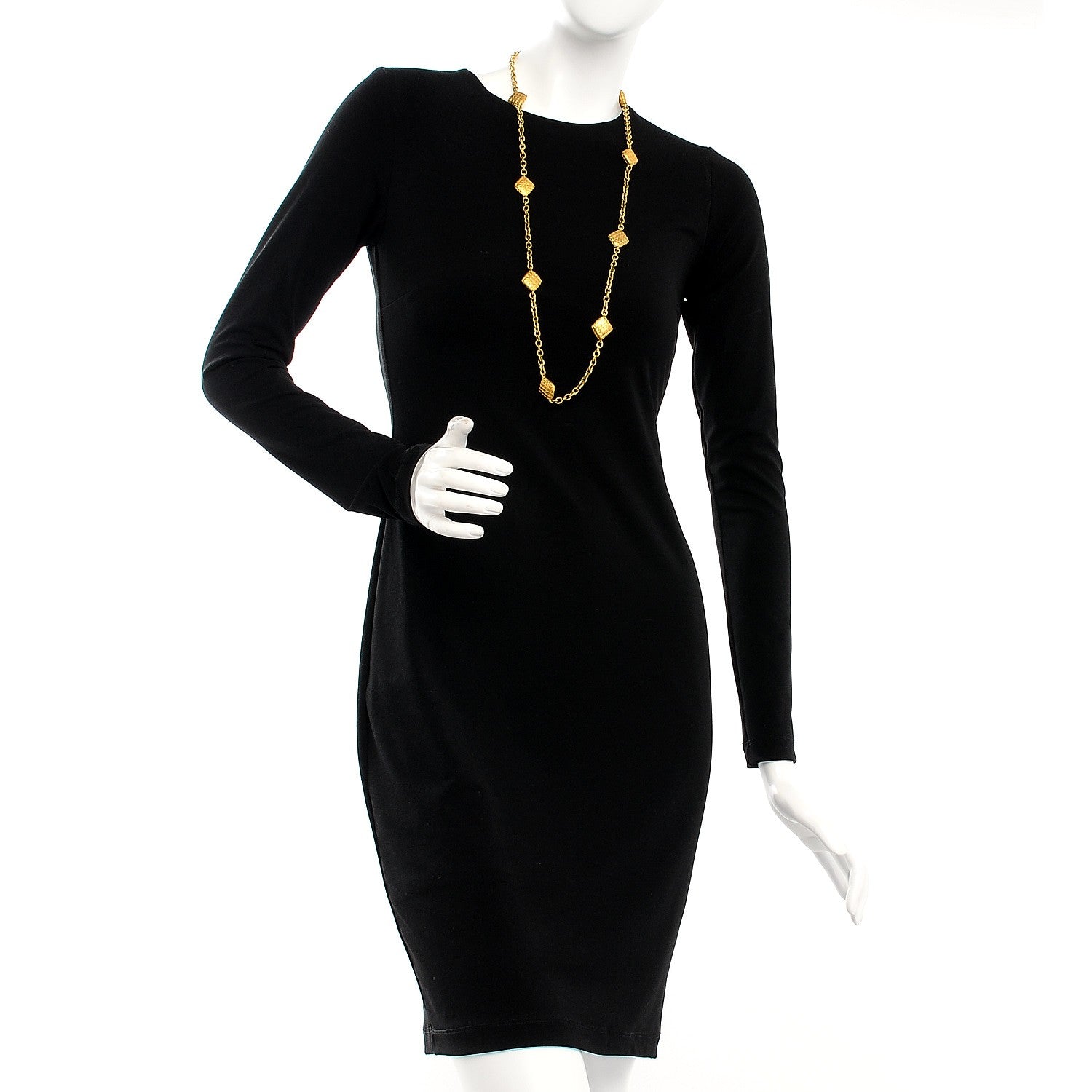 Chanel Quilted Long Chain Necklace Gold 2 of 5