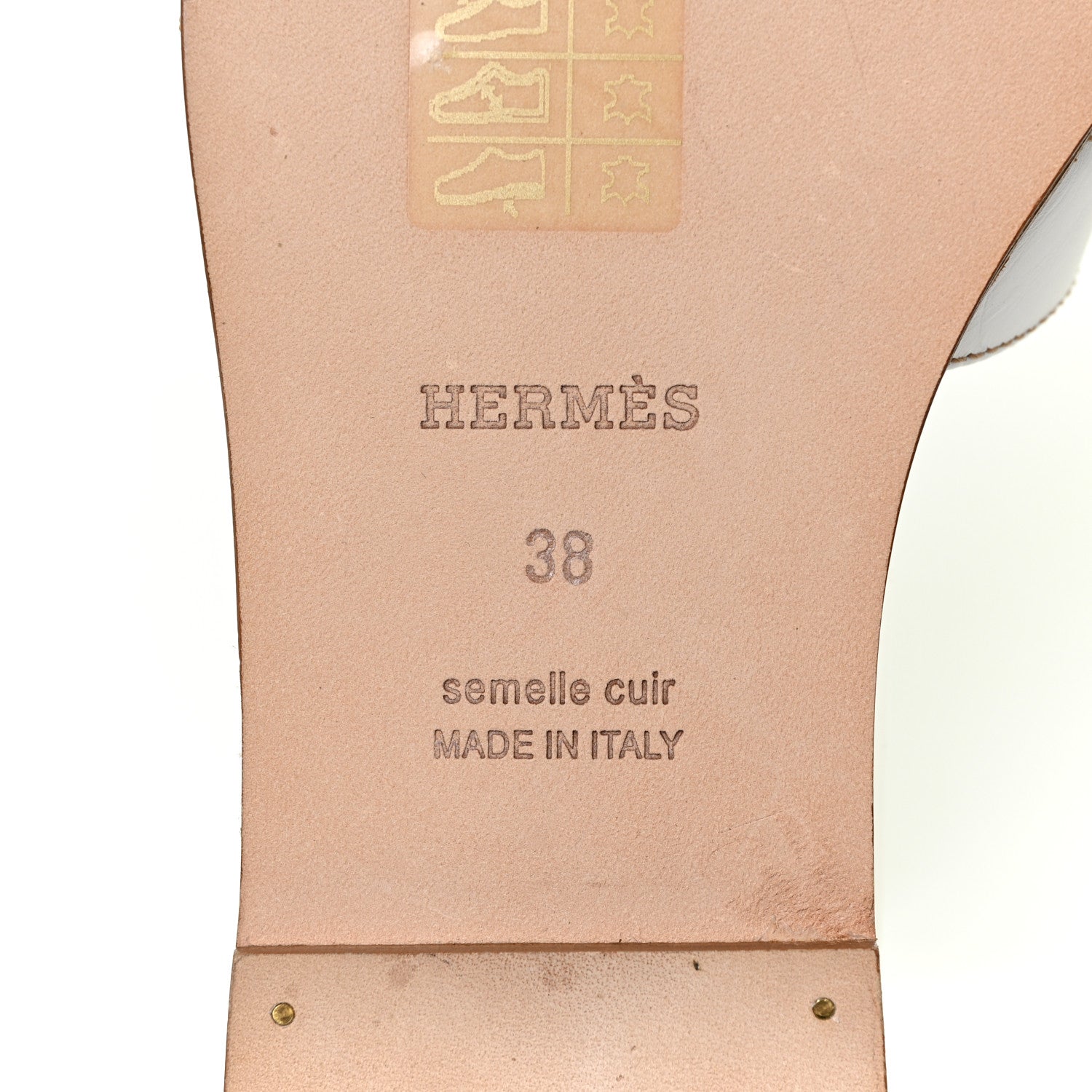 Hermes Box Calfskin Oran Sandals 38 White 6 of 10