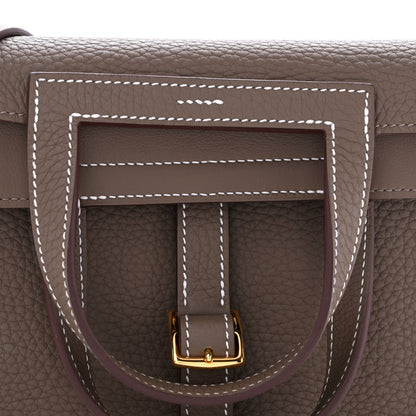 Hermes Taurillon Clemence Halzan 25  Etoupe 8 of 10