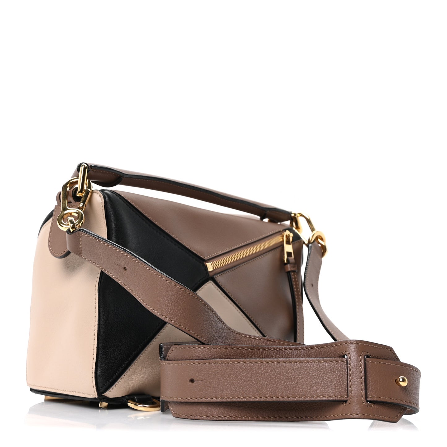 Calfskin Small Puzzle Bag Sand Hazelnut Ash