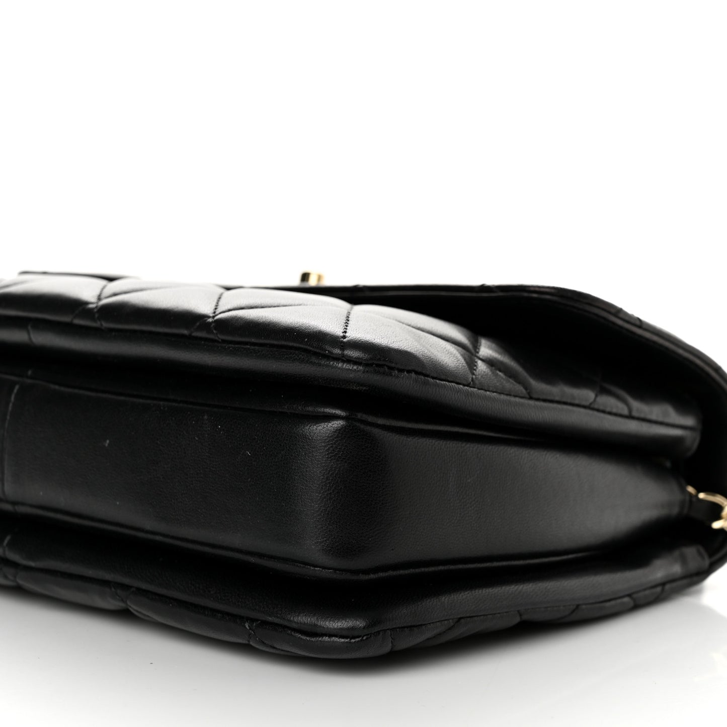 Lambskin Quilted Small Trendy CC Dual Handle Flap Bag Black