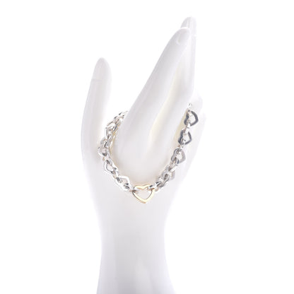 Tiffany Sterling Silver 18K Yellow Gold Heart Links Bracelet 2 of 4