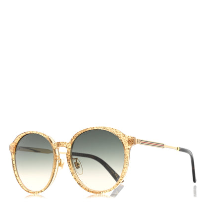 Gucci Round Frame Glitter Sunglasses GG0205SK Yellow 1 of 7