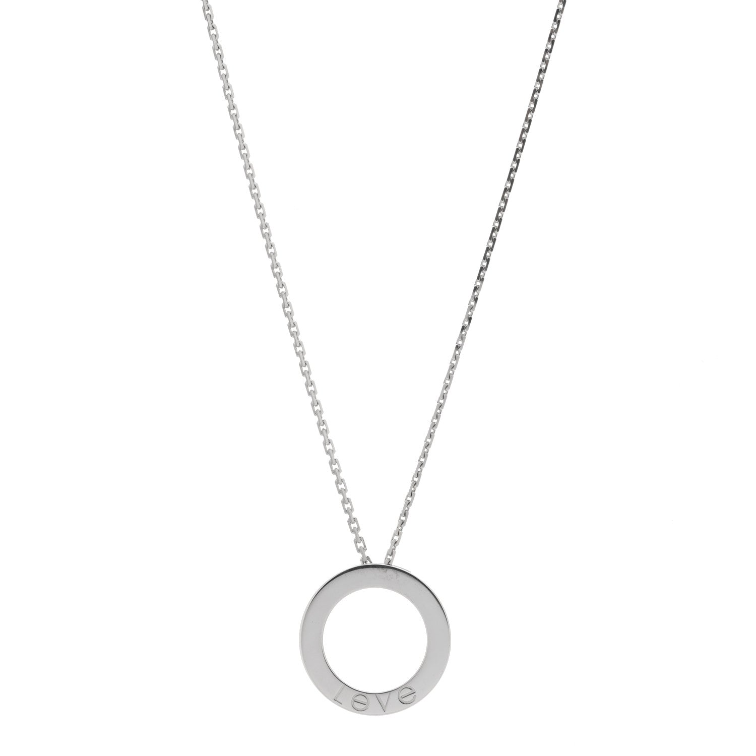 Cartier 18K White Gold 3 Diamonds LOVE Pendant Necklace 3 of 5
