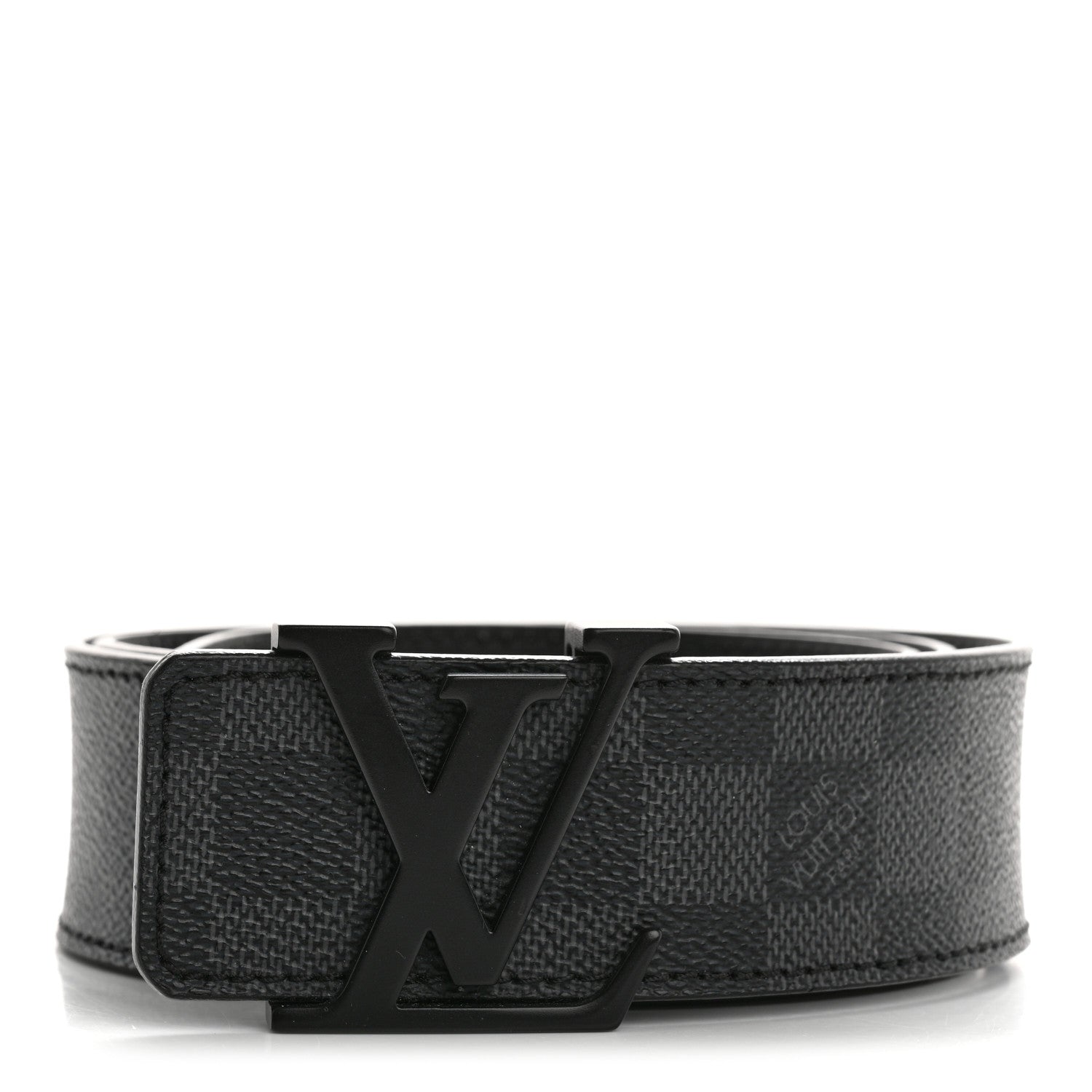 Louis Vuitton Damier Graphite 40mm LV Initiales 90 36 Belt 1 of 9