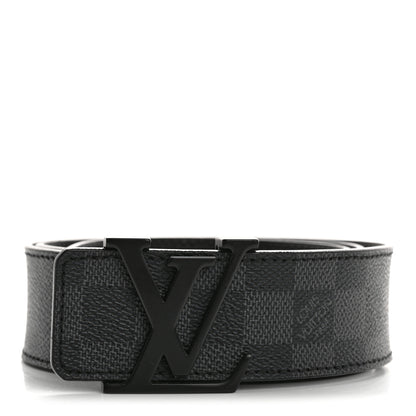 Louis Vuitton Damier Graphite 40mm LV Initiales 90 36 Belt 1 of 9