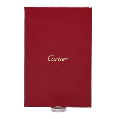 Cartier 18K White Gold Diamond Maillon Panthere 2 Half Rows Paved Band Ring 46 3.75 5 of 5