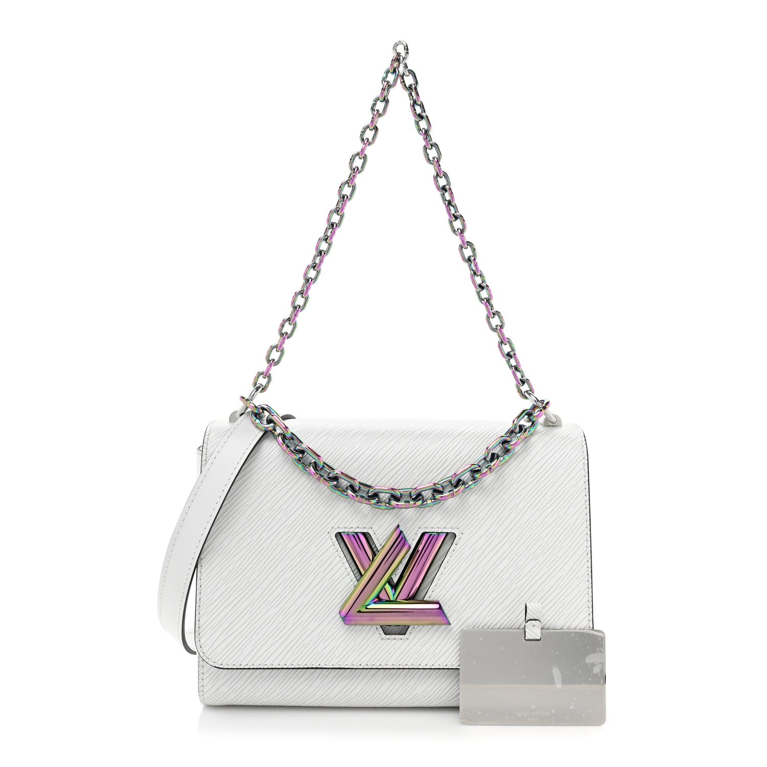 Louis Vuitton Epi Twist Triple Chain Shoulder Bag MM White 3 of 9