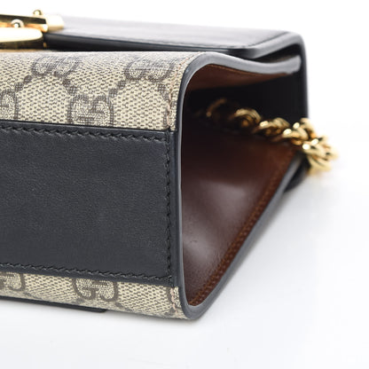 Gucci GG Supreme Monogram Calfskin Small Padlock Shoulder Bag Beige Black Cuir 9 of 15