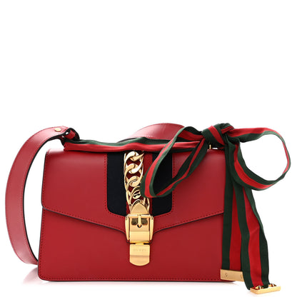Gucci Calfskin Small Sylvie Shoulder Bag Hibiscus Red 1 of 10