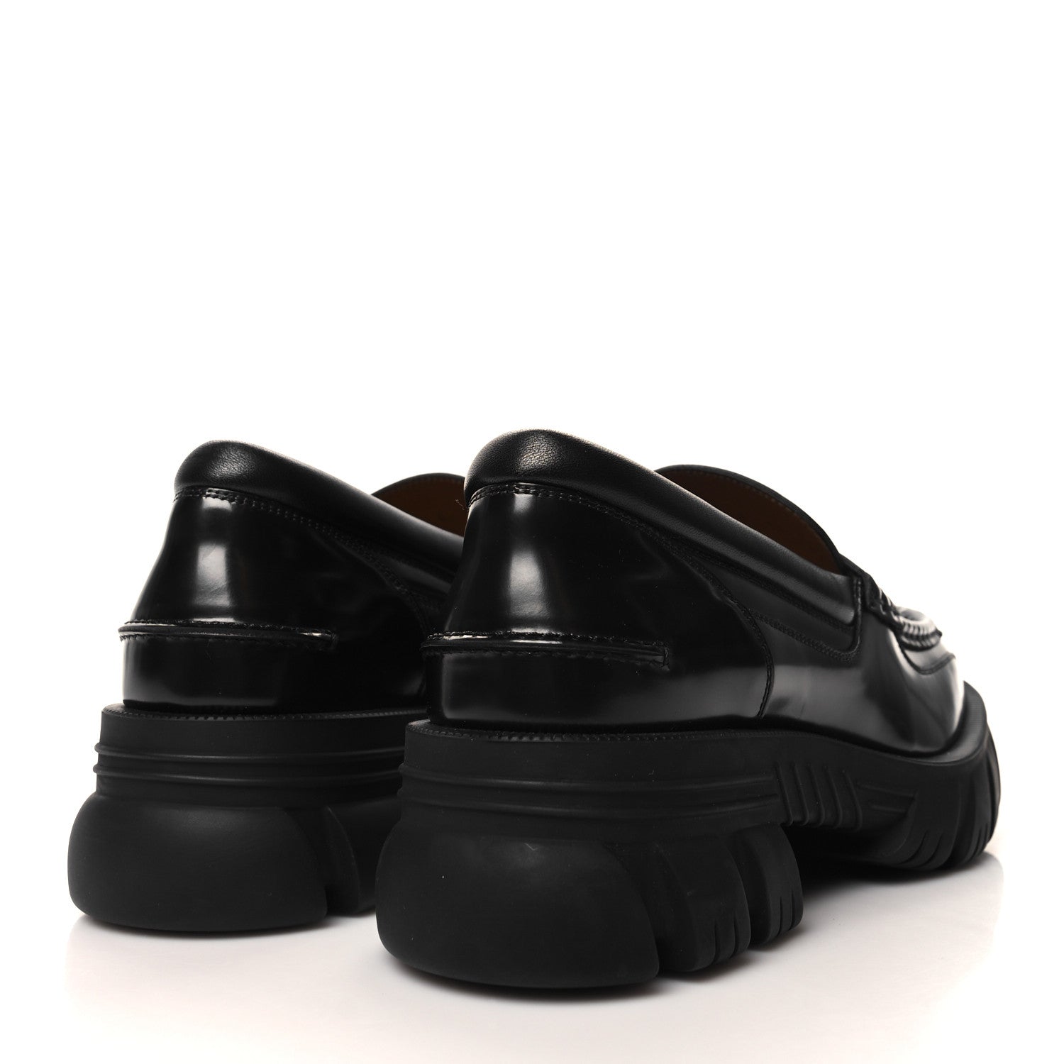 Gucci Magnum Calfskin Horsebit Mens Platform Lug Sole Loafers 8 Black 4 of 10