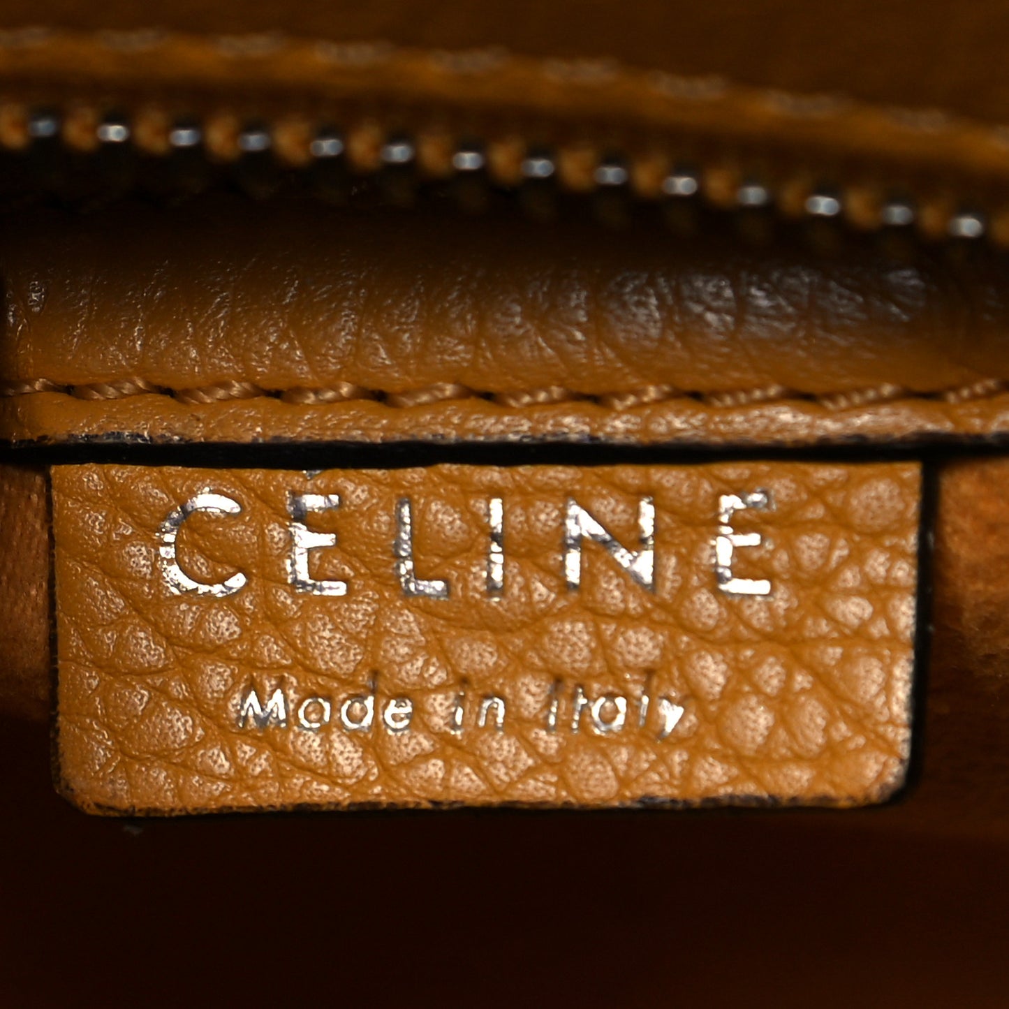Drummed Calfskin Nano Luggage Ocre