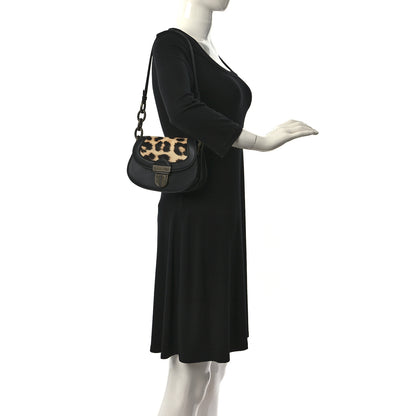 Bottega Veneta Calfskin Pony Hair Leopard Print Umbria Bag Black 2 of 13