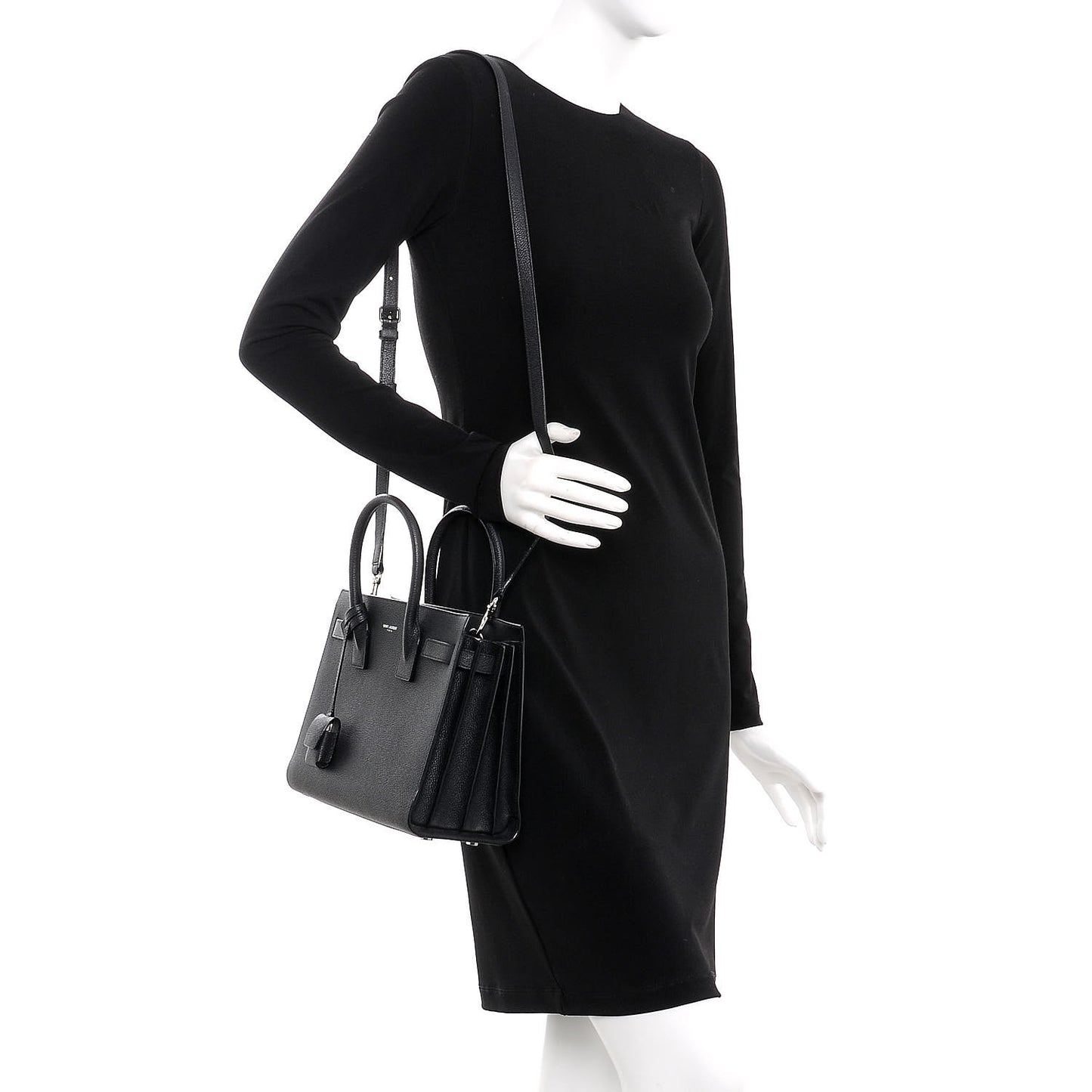 Grained Calfskin Baby Sac De Jour Black