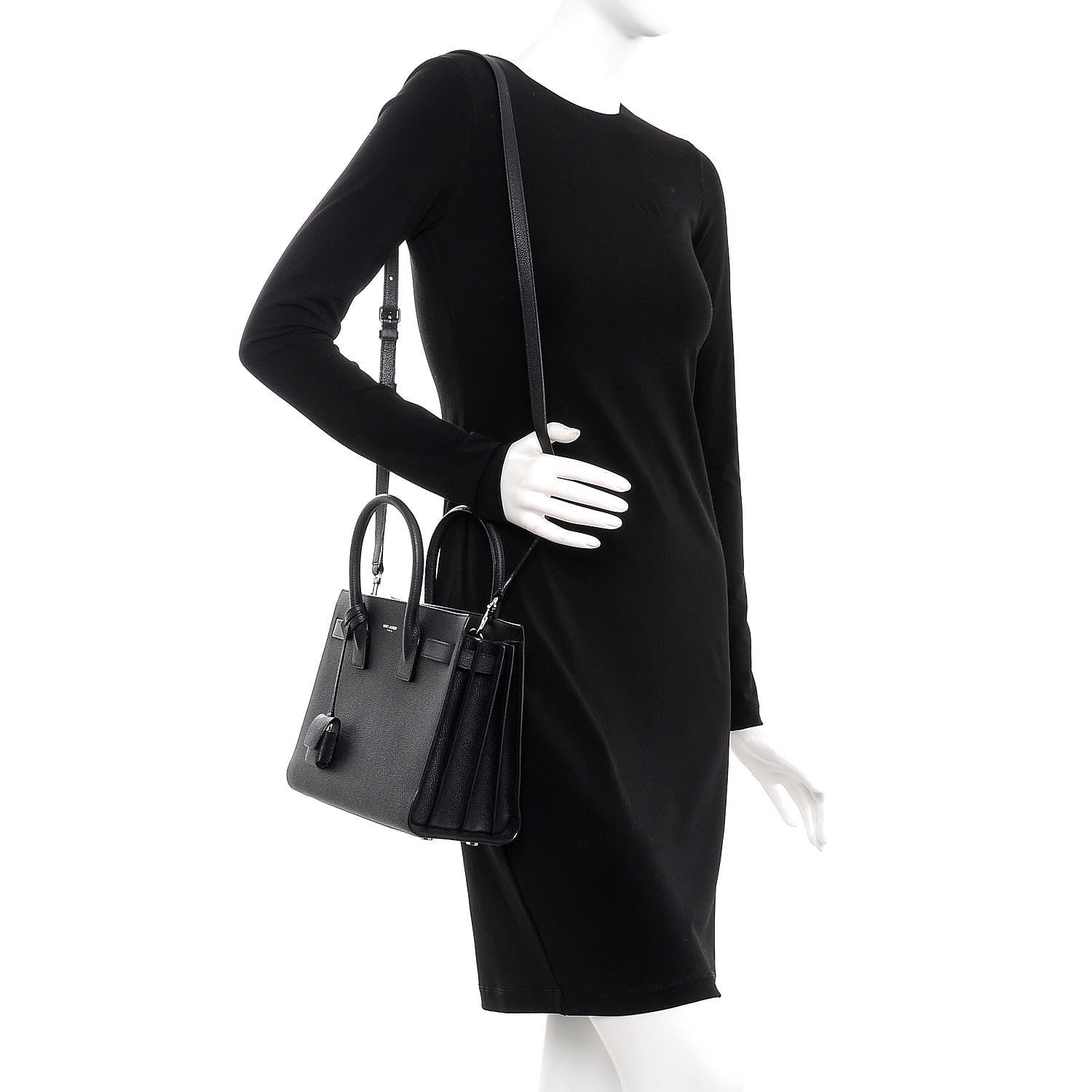 Saint Laurent Grained Calfskin Baby Sac De Jour Black 2 of 10