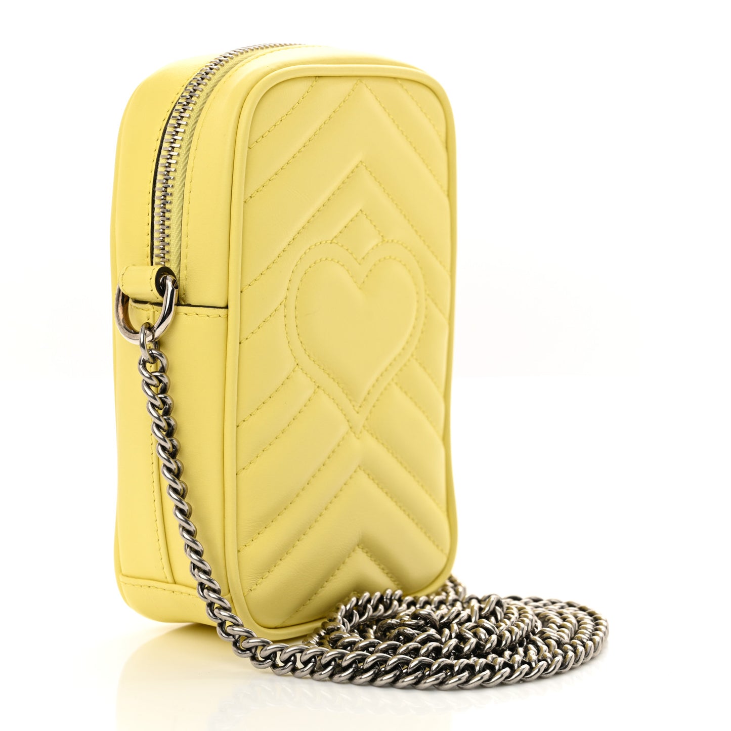 Calfskin Matelasse Mini GG Marmont Crossbody Bag Banana