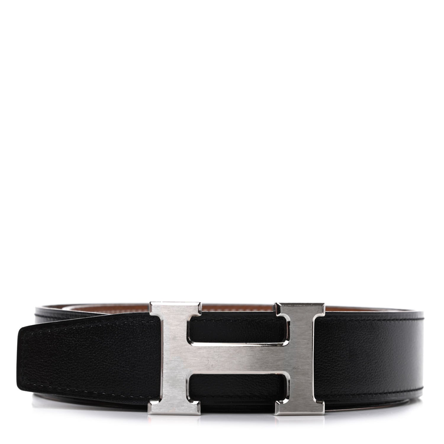 Hermes Box Togo 32mm H Belt 80 Black Gold 1 of 6