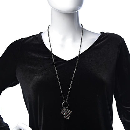 Christian Dior Metal Crystal Charms Necklace Multicolor 2 of 5