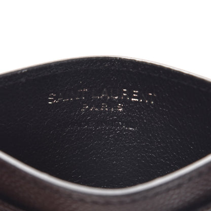 Saint Laurent Grain De Poudre Matelasse Chevron Monogram Credit Card Case Black 6 of 8