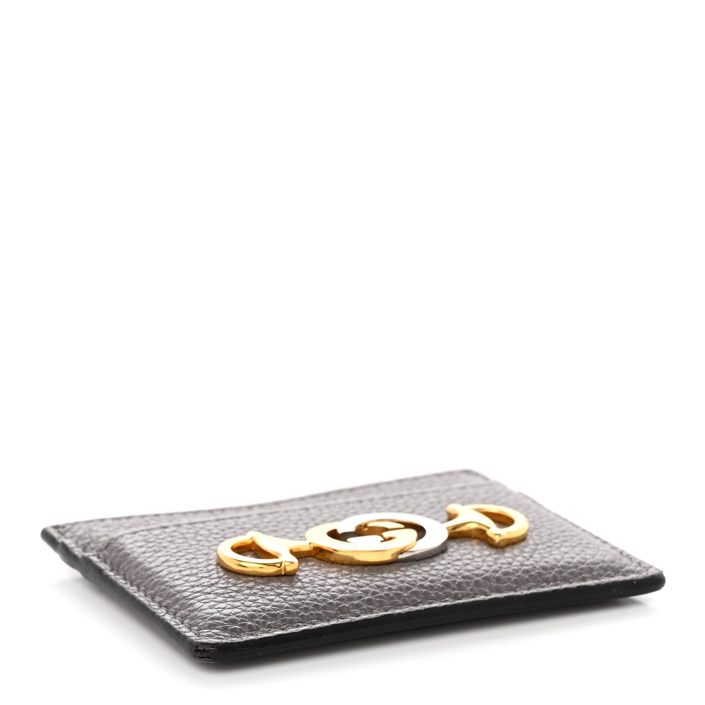 Grainy Calfskin Zumi Card Holder Dusty Grey