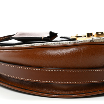 Gucci GG Supreme Monogram Calfskin Small Padlock Messenger Shoulder Bag Beige Black Cuir 9 of 10