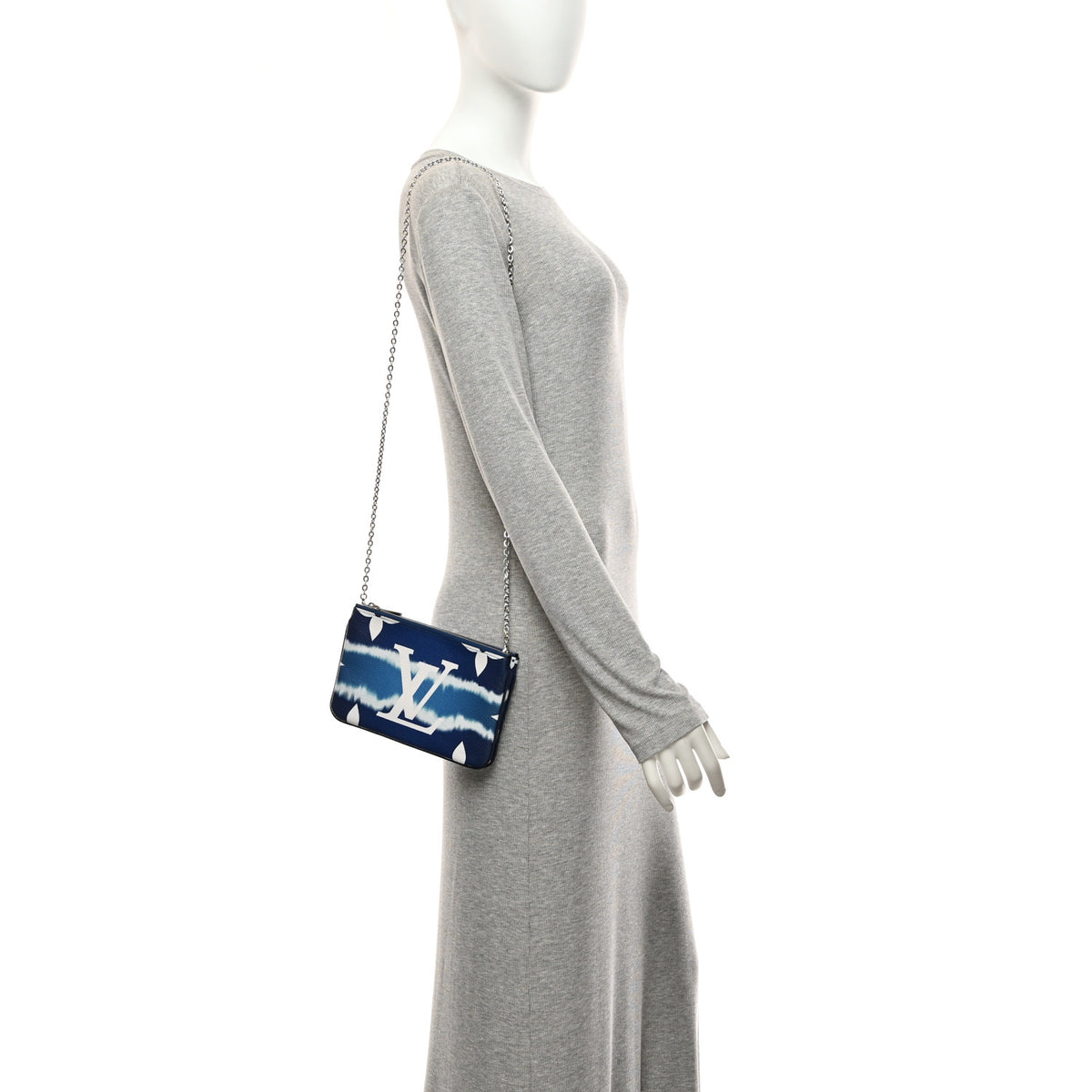 Louis Vuitton Monogram Giant Escale Double Zip Pochette Blue 2 of 10