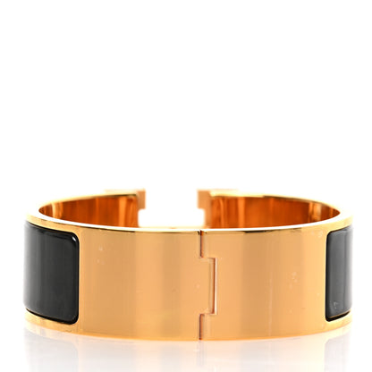Hermes Enamel Wide Clic Clac H Bracelet PM Black 3 of 4
