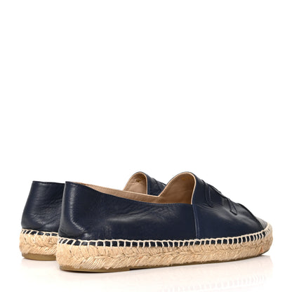 Chanel Lambskin CC Espadrilles 41 Navy Black 4 of 8