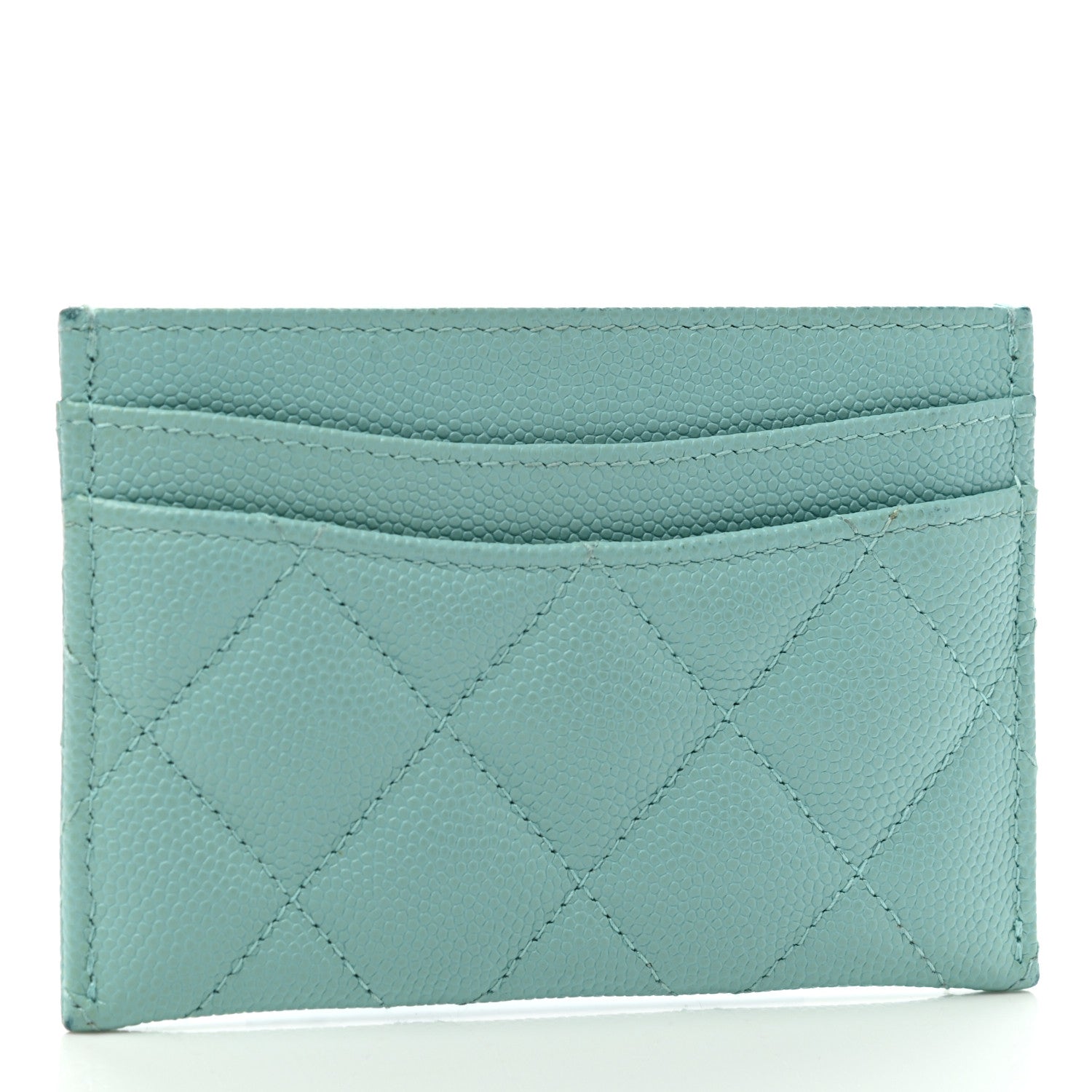 Chanel Caviar Quilted Card Holder Light Blue 3 of 9