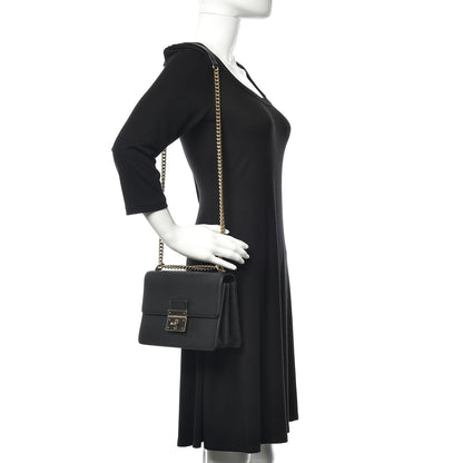 Dolce & Gabbana Grained Calfskin Rosalia Shoulder Bag Black 2 of 9