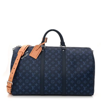 Louis Vuitton Monogram Heritage Keepall Bandouliere 50 Ocean Blue 1 of 8
