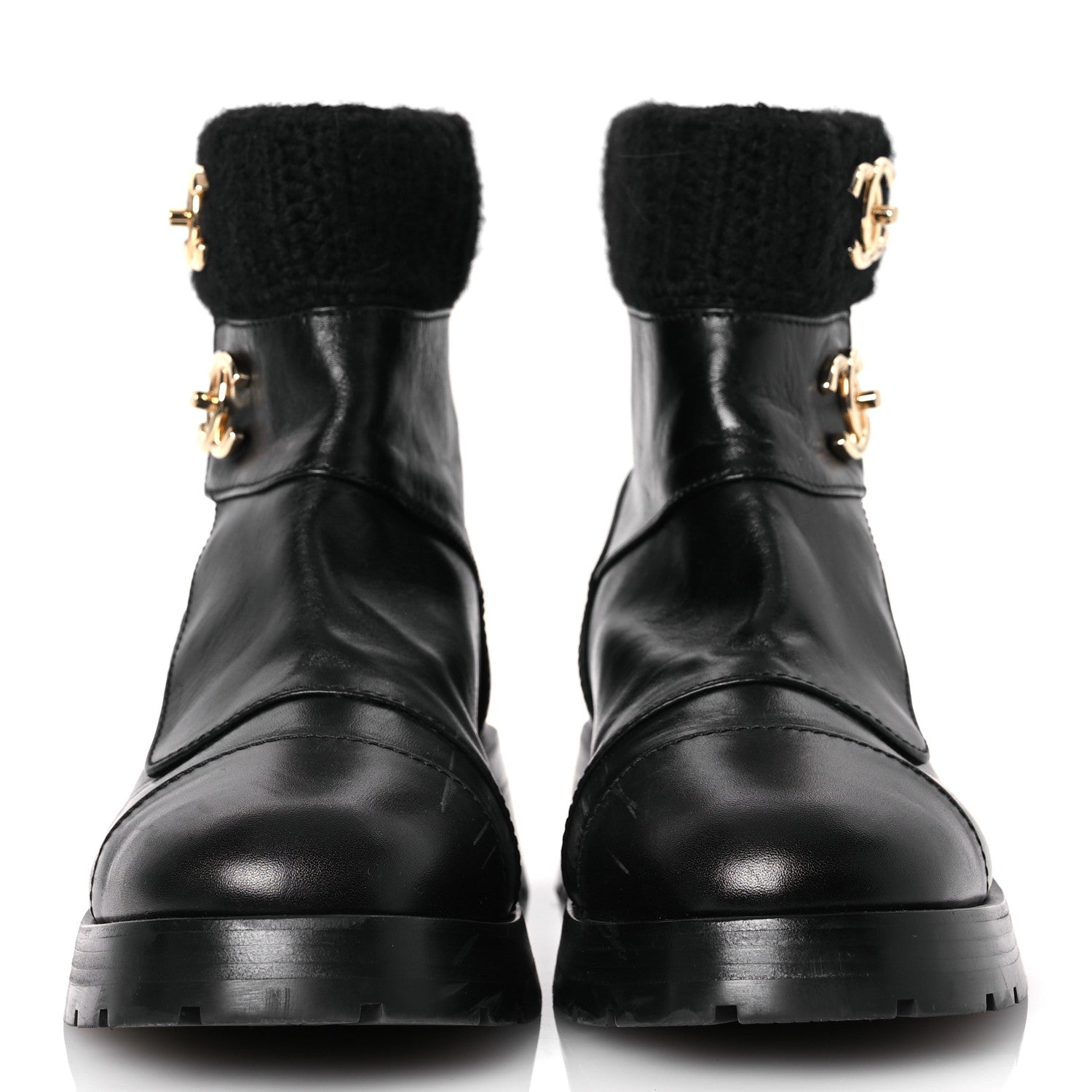 Chanel Calfskin Knit CC Short Boots 40 Black 3 of 13